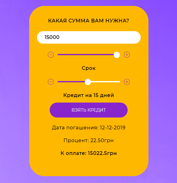 Предоставляемые кредитные суммы от Ccloan.ua