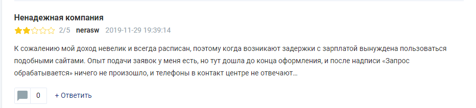 Негативные отзывы о Alexcredit.ua