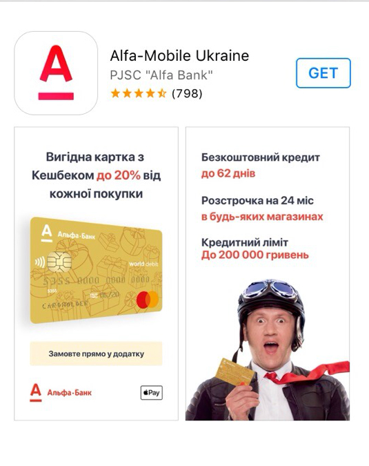 Мобильное приложение alfabank.ua