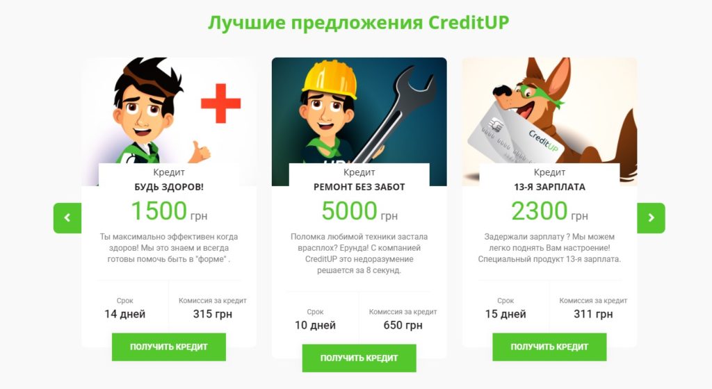 Экспресс-кредит предложения на Creditup.com.ua